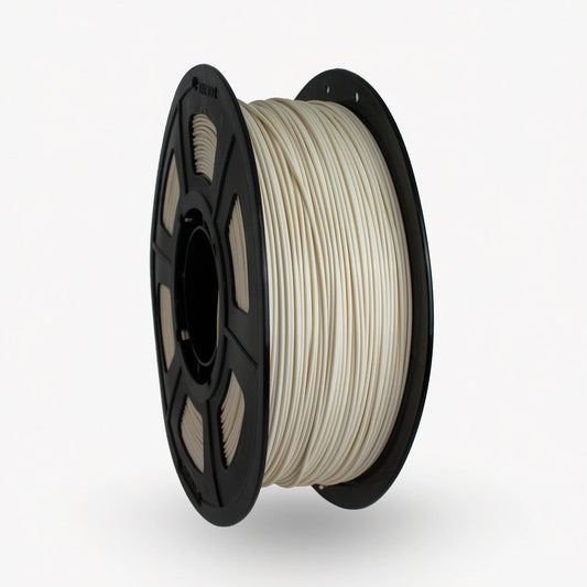 Cream PLA 3D Printer Filament with a diameter of 1.75mm on a 1KG Spool.