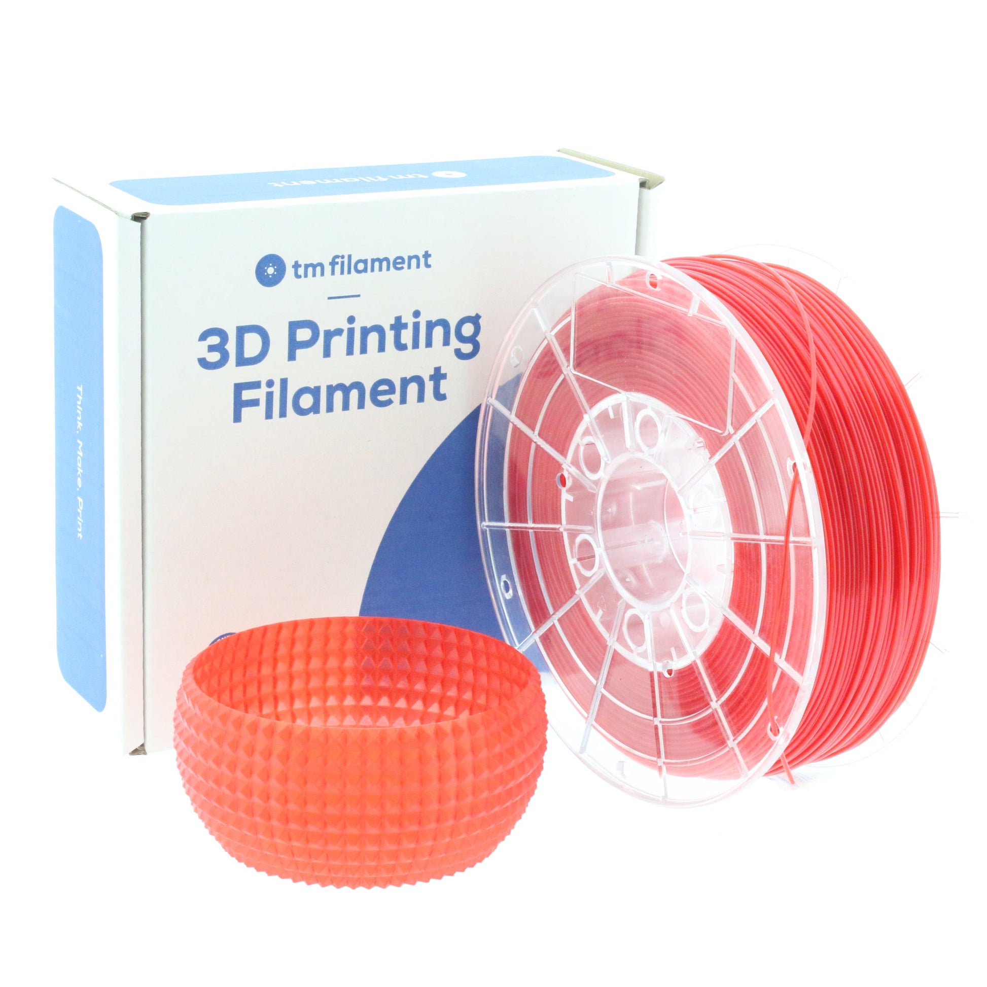 TMPremium-PLA TRANSPARENT RED (rood) 1.75mm 1KG AANBIEDING! - Tm3dFilament